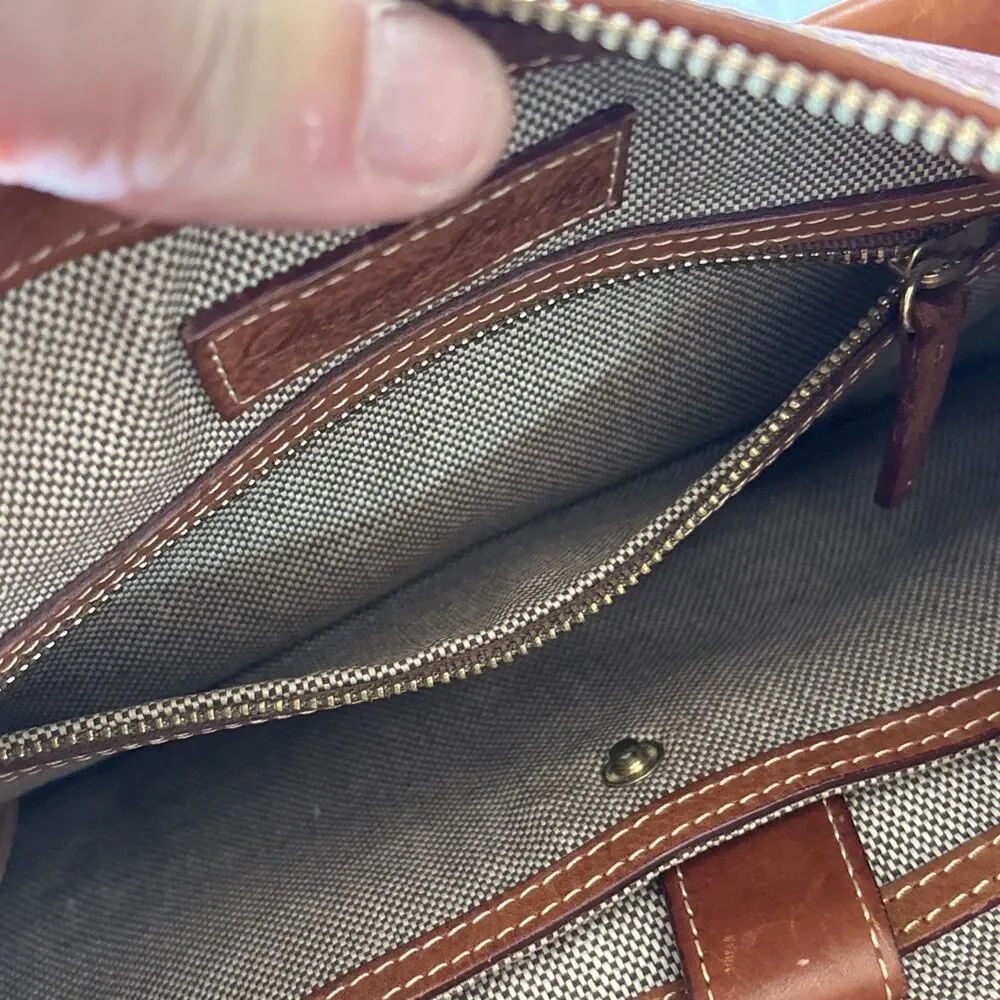 Dooney & Bourke Florentine Leather Small Lucy Hobo Tan Shoulder Bag - Picture 13 of 16